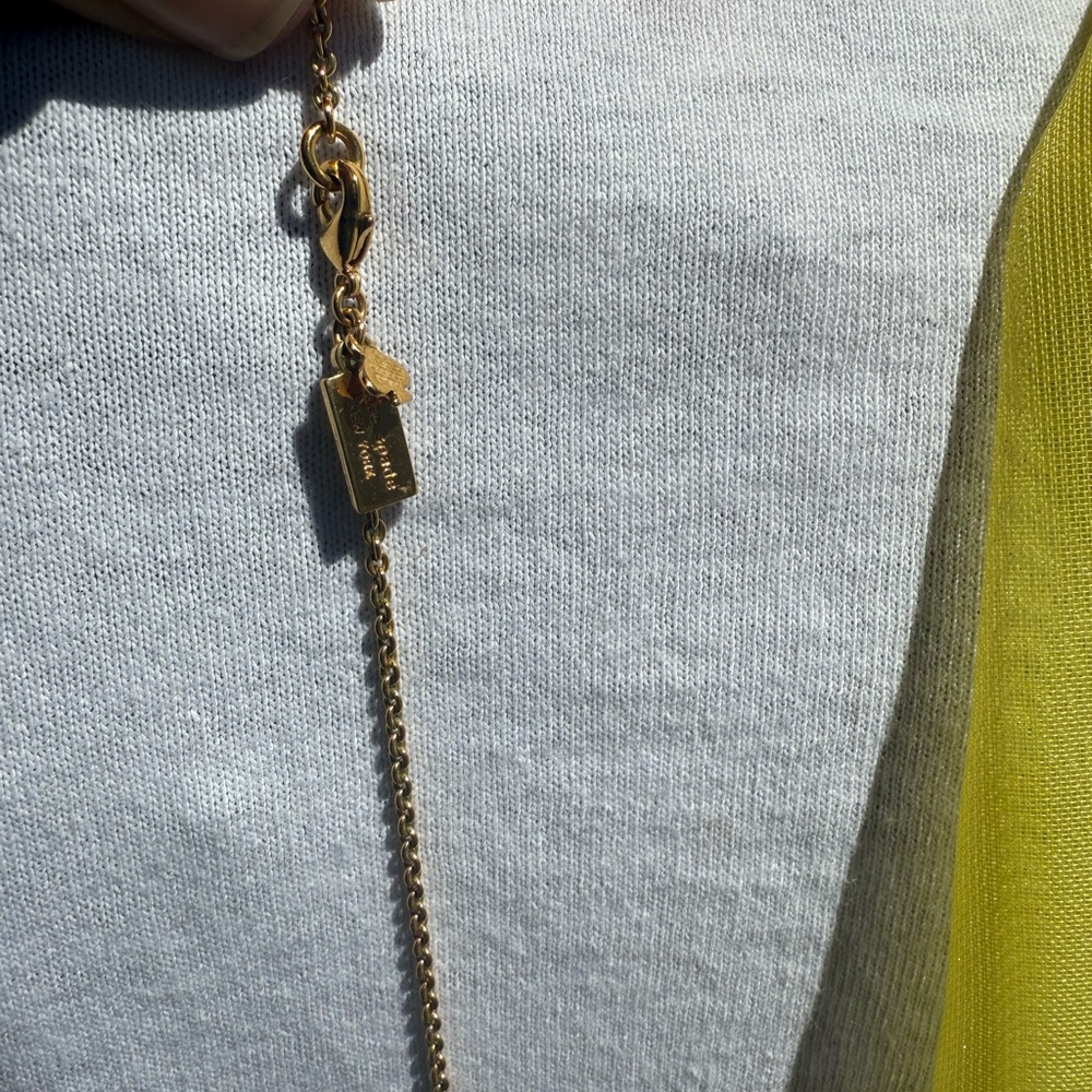 Kate Spade Long Gold Necklace with Canary Yellow & White Stones 💎 - Picture 8 of 13